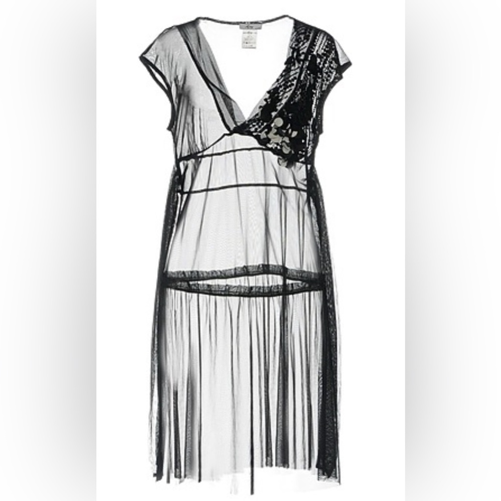 Ajay By Liu Jo Sheer Sequin Frilled Dress With Belt. EU 52/ US 12/ XL. $260